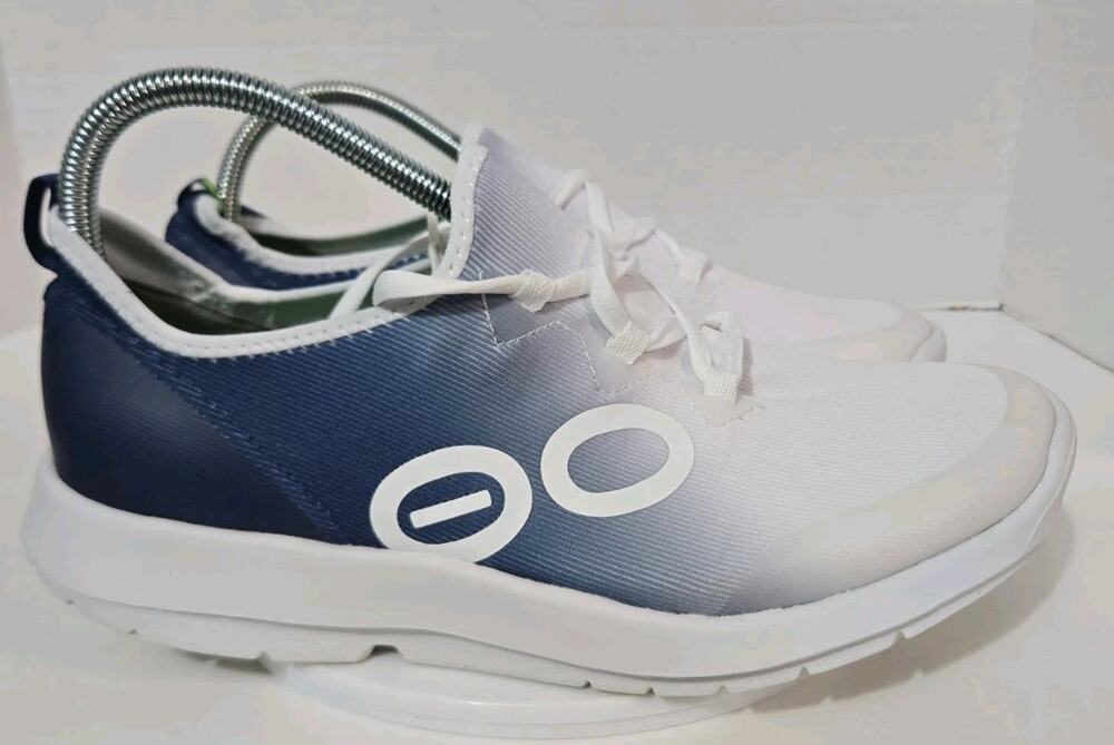OOFOS OOmg Sport Shoes Mens 10 Blue/White Walking Recovery Comfort Sneakers